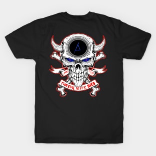 Podcast Logo Red Eye 2 sided Stay Evil! Judas Priest Font T-Shirt